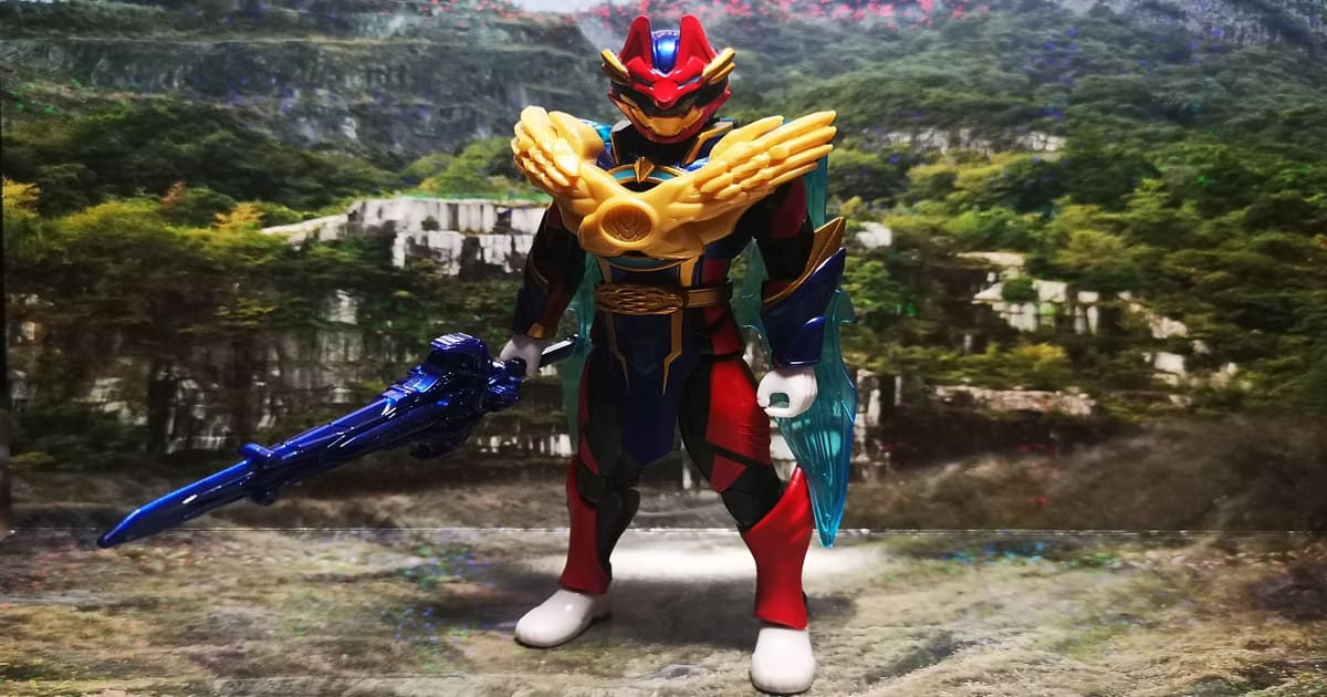 ゴジュウウルフの強化形態のテガソードゴジュウウルフがアクション 